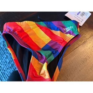 Speedo Endurance+ Swim Briefs Size 26 Multi Colored  NWT MSRP $44.00